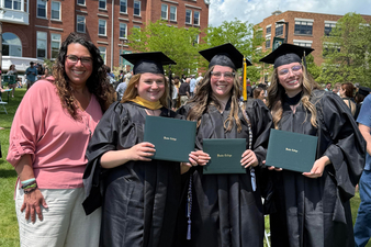 A true Keuka College family: L–R: Michelle Shirtz (Leadership), Taylor Lorenzen M’25 (Social Work), Tegan Shirtz ’25 (Criminology and Criminal Justice), and Theresa Shirtz ’24 M’25 (Occupational Therapy). 
